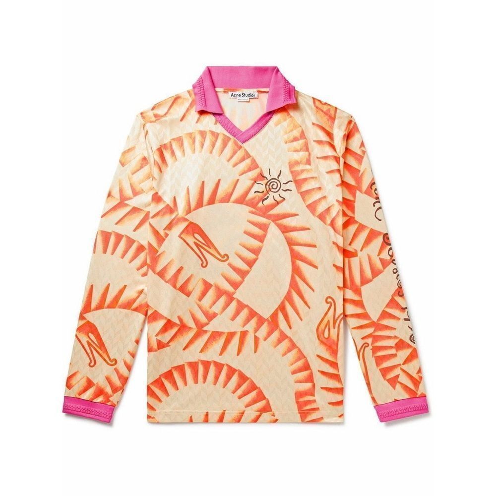 Nwt Rare Acne Studios Erwin Football T-Shirt In Orange
